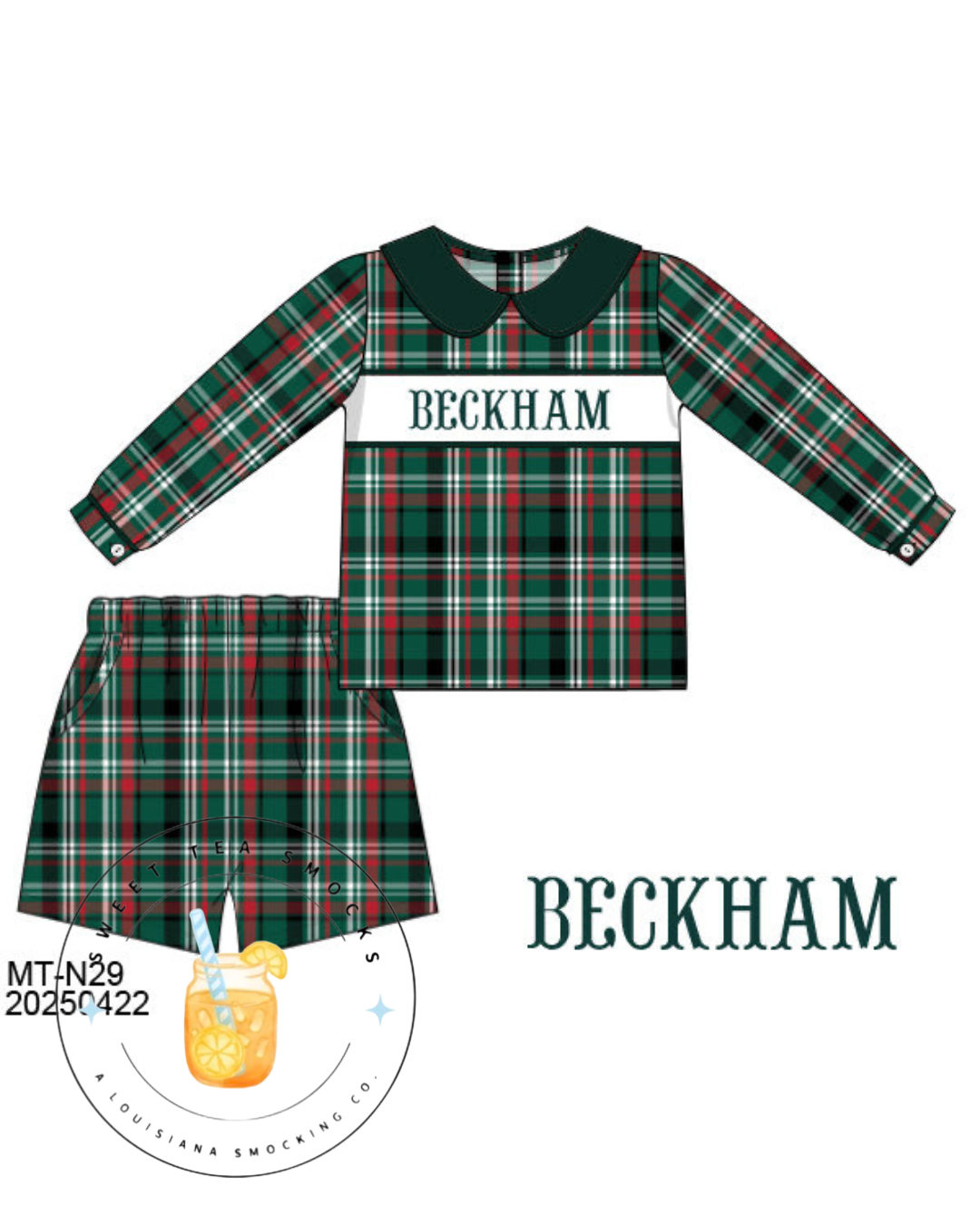 Preorder 28: Mistletoe Manor Smocked Boy Short Set