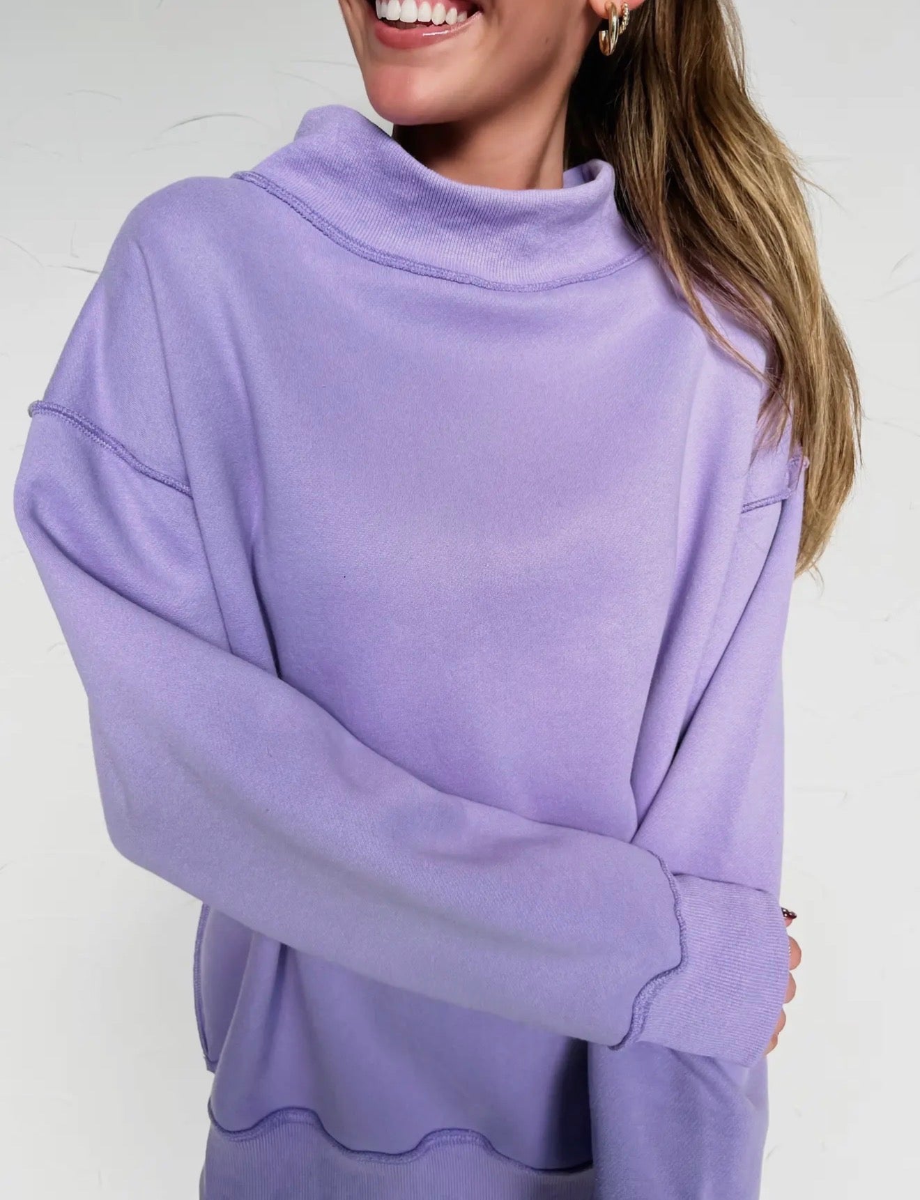 Lavender Mock Neck Sweater