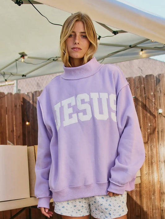 Preorder- Jesus mock neck sweatshirt