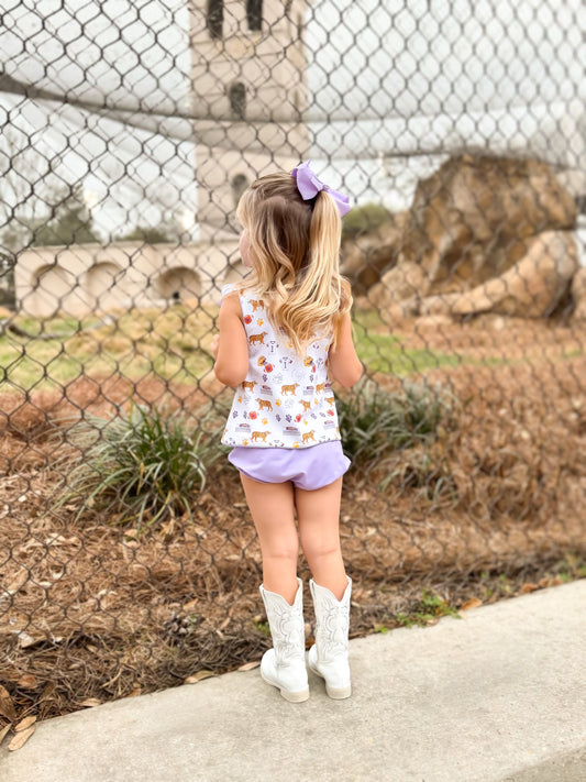 Love Purple Live Gold Girls Bloomer Set