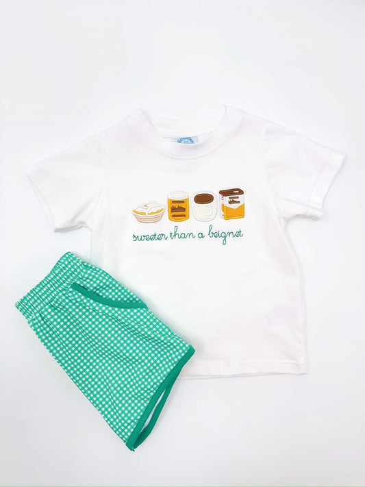 Preorder: Sweeter Than A Beignet Boy Shorty Set