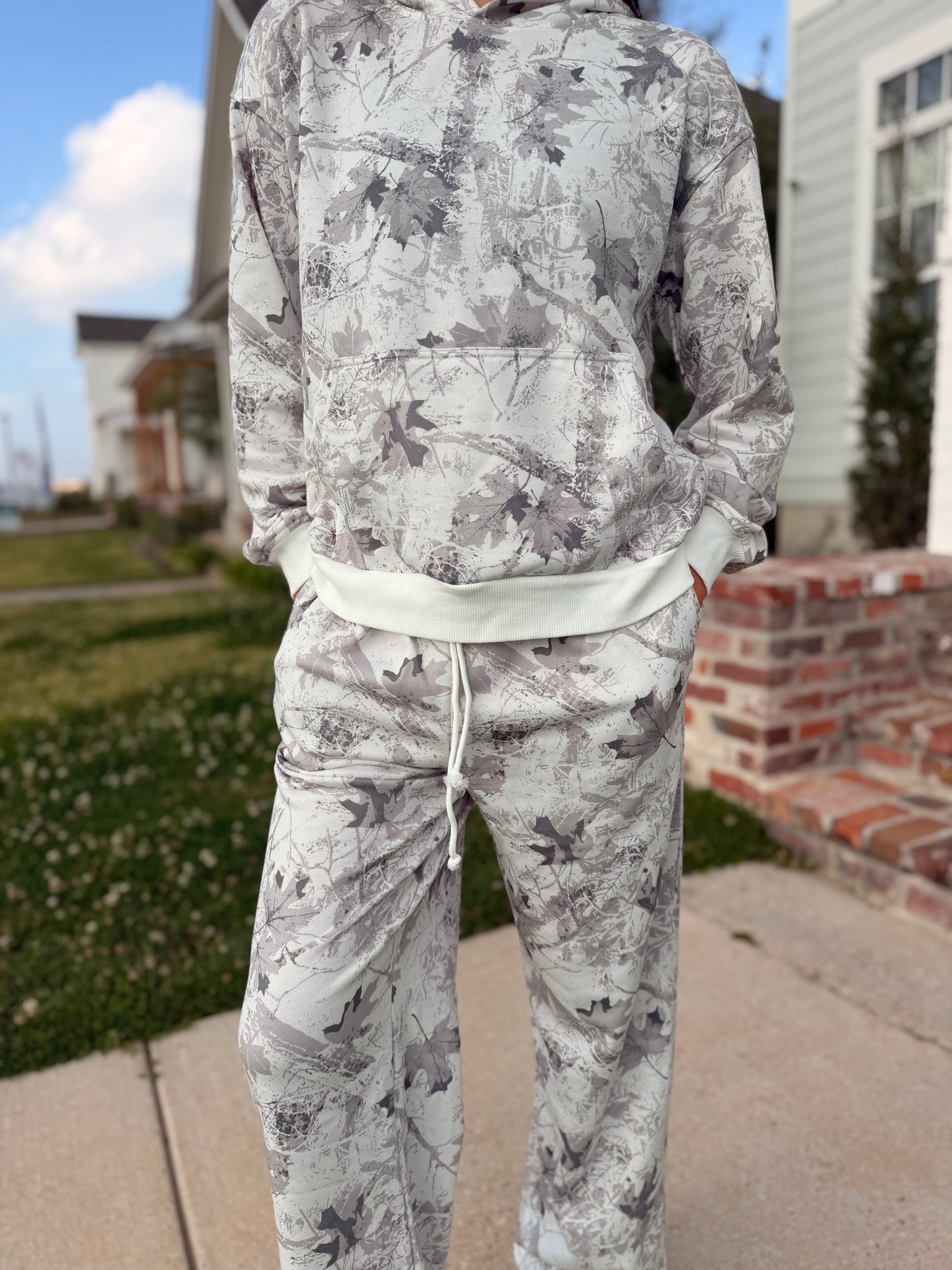 Camo Baggy Pullover and Drawstring Pants Set