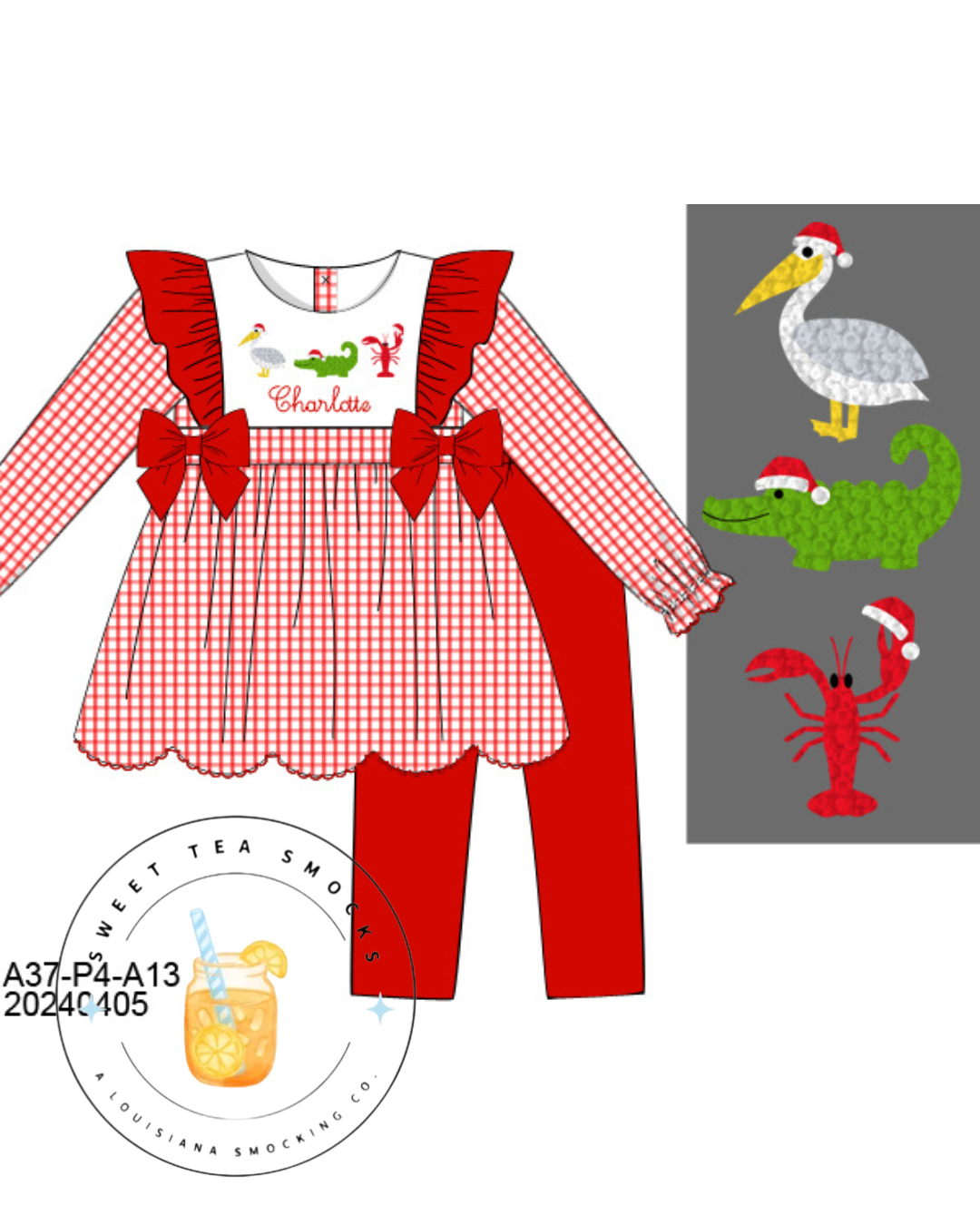 Preorder 28: Christmas on the Bayou Girl Pant Set