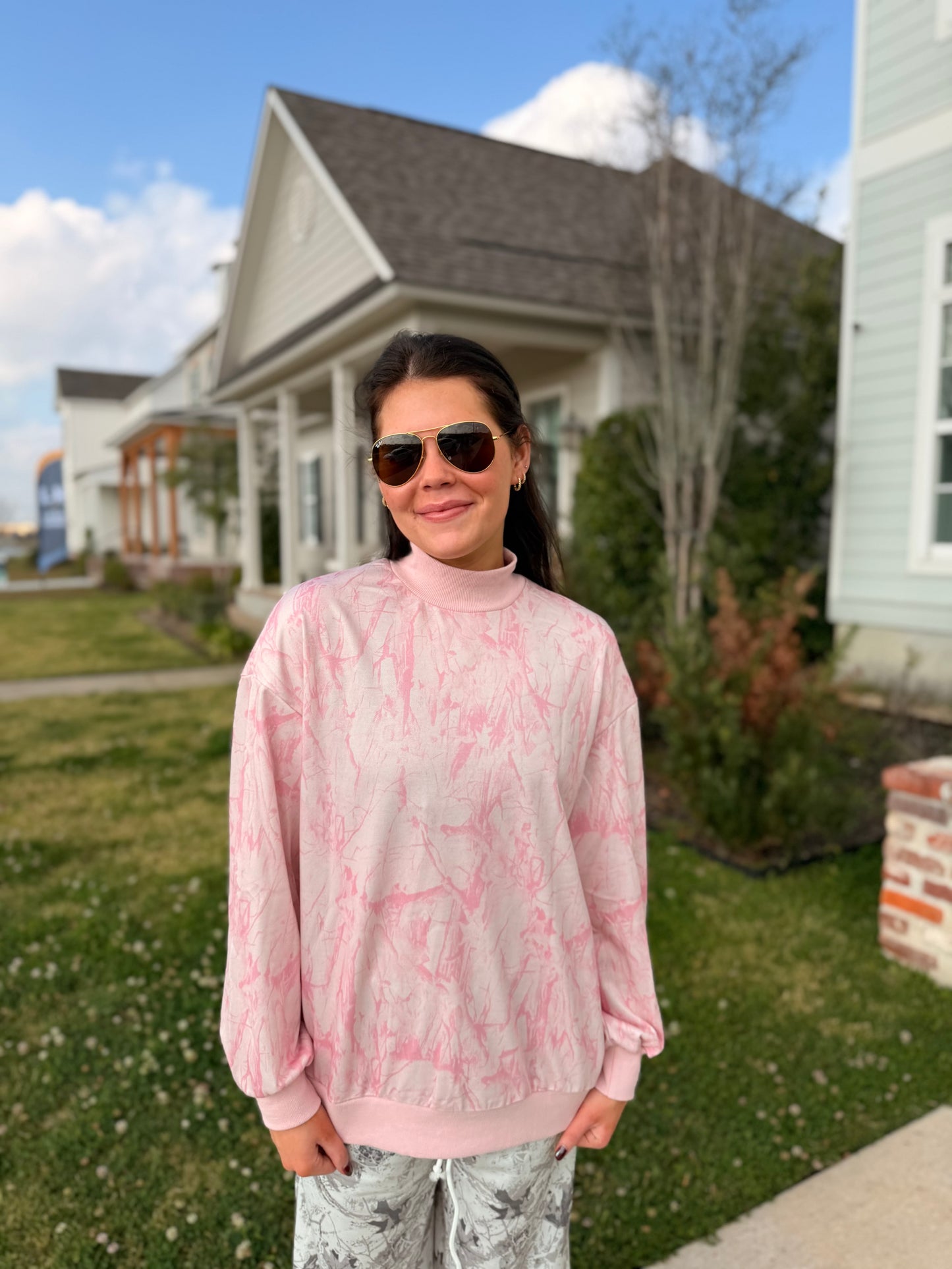 The Cowgirl Camo MockNeck Crewneck