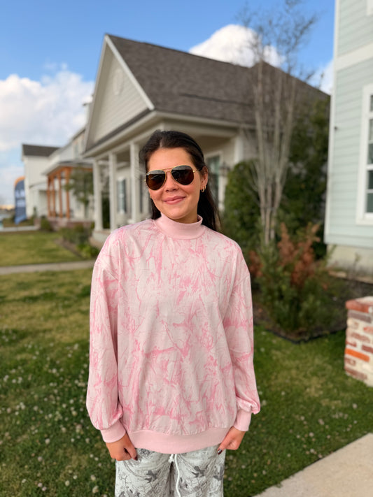 The Cowgirl Camo MockNeck Crewneck