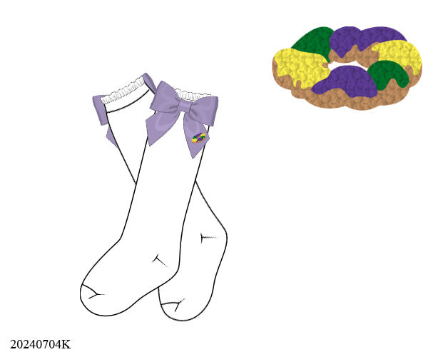PO 22: King Cake Bow Socks