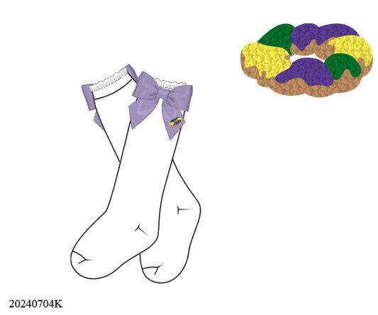 PO 22: King Cake Bow Socks