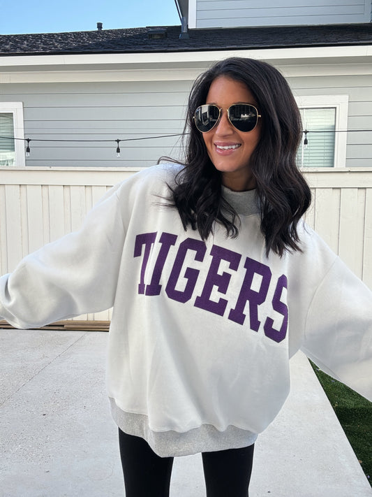 Reversible Louisiana/Tigers Mock neck Pullover