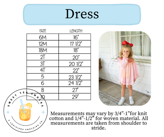 Dress Size Chart