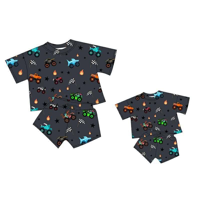 Preorder: Charcoal Monster Jam Bamboo Youth Lounge Set