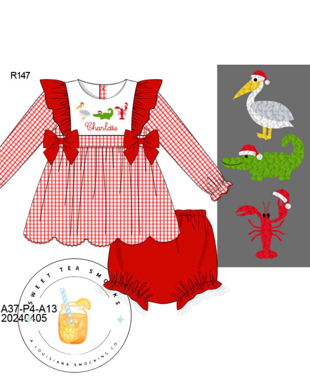 Preorder 28: Christmas on the Bayou Girl Bloomer Set