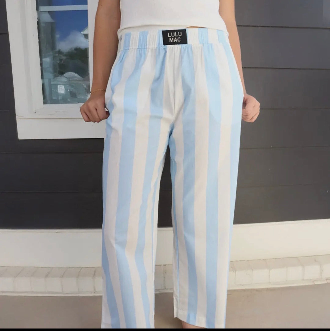 Blue Stripped Lulu Mac Boxer Pants