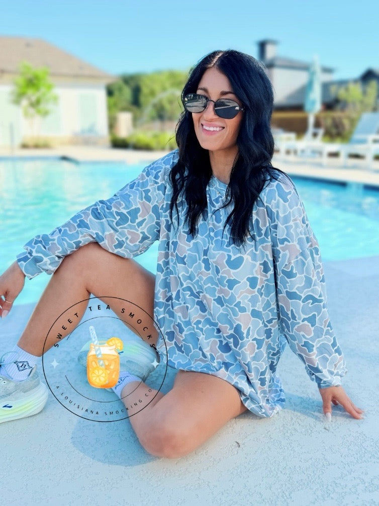 Grey Duck Camo Long Sleeve Boxer Set