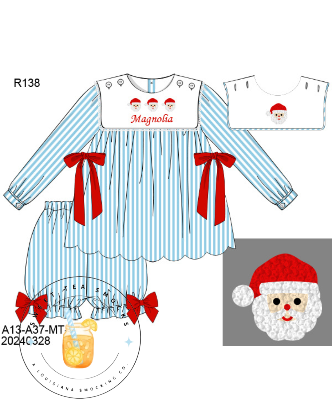 Preorder 28: Santa’s Keepsake Collection Girl Short Set