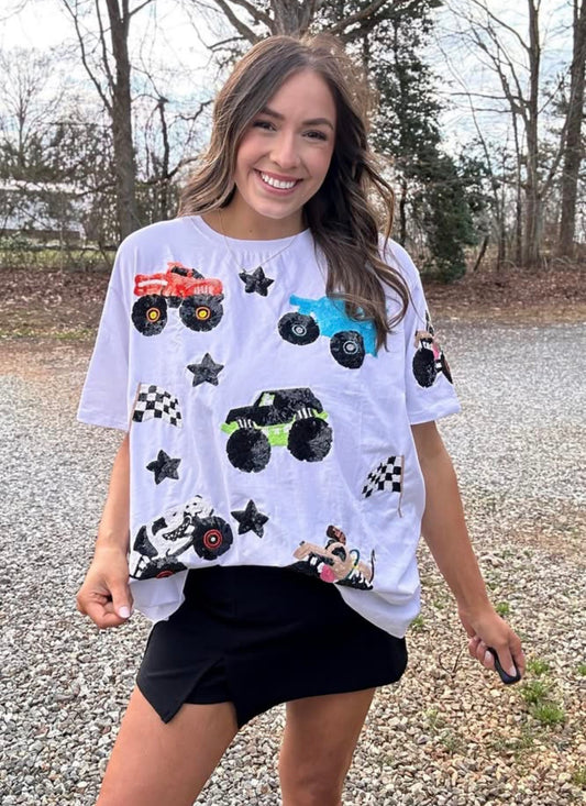 *RTS* Sparkle Jam Adult Boxy T-Shirt White