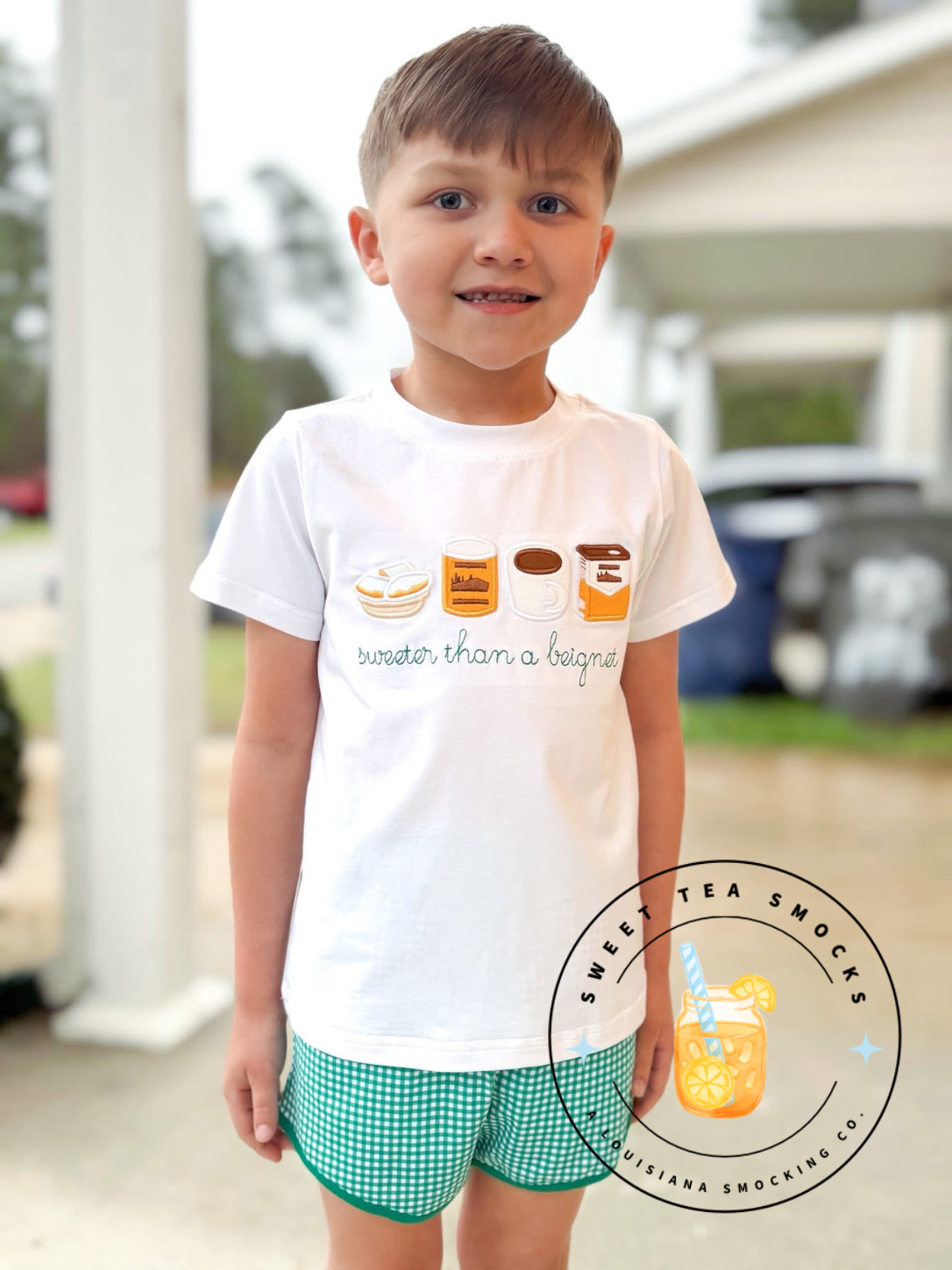 Sweet Tea Time Capsule Collection™ - Sweeter Than A Beignet Boy Shorty Set