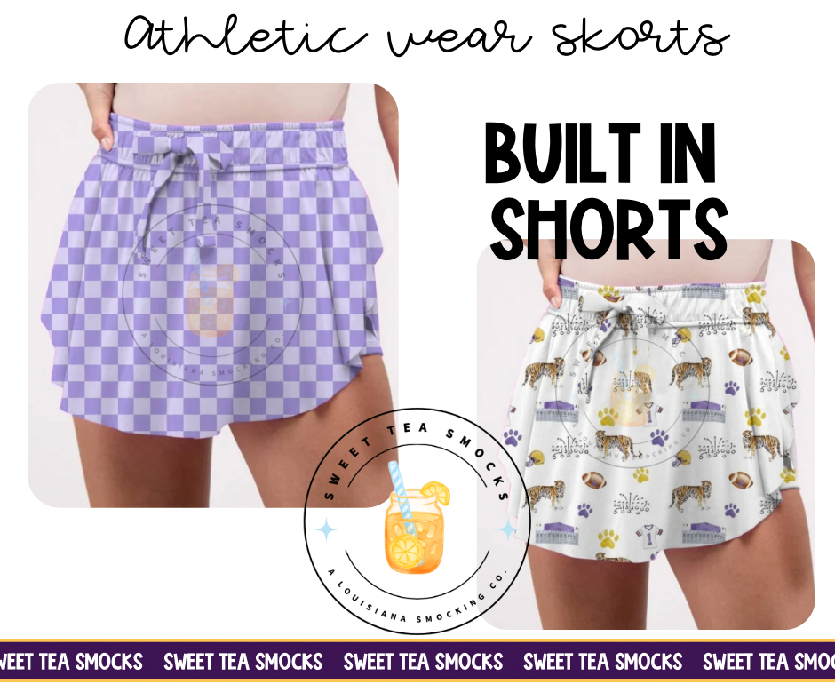 Retro Tiger Check Adult Athletic Skort