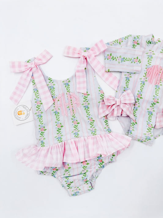 Vineyard Vignes Smocked Bow Swimsuit