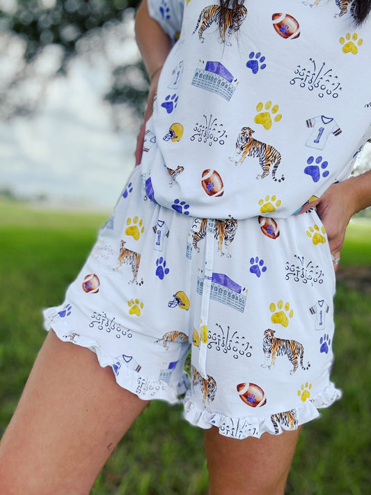 **Doorbuster** You’re So Geauxlden Women’s Ruffled Lounge Set