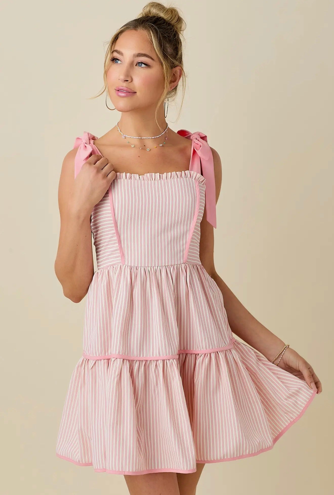 Pink cabana mini dress