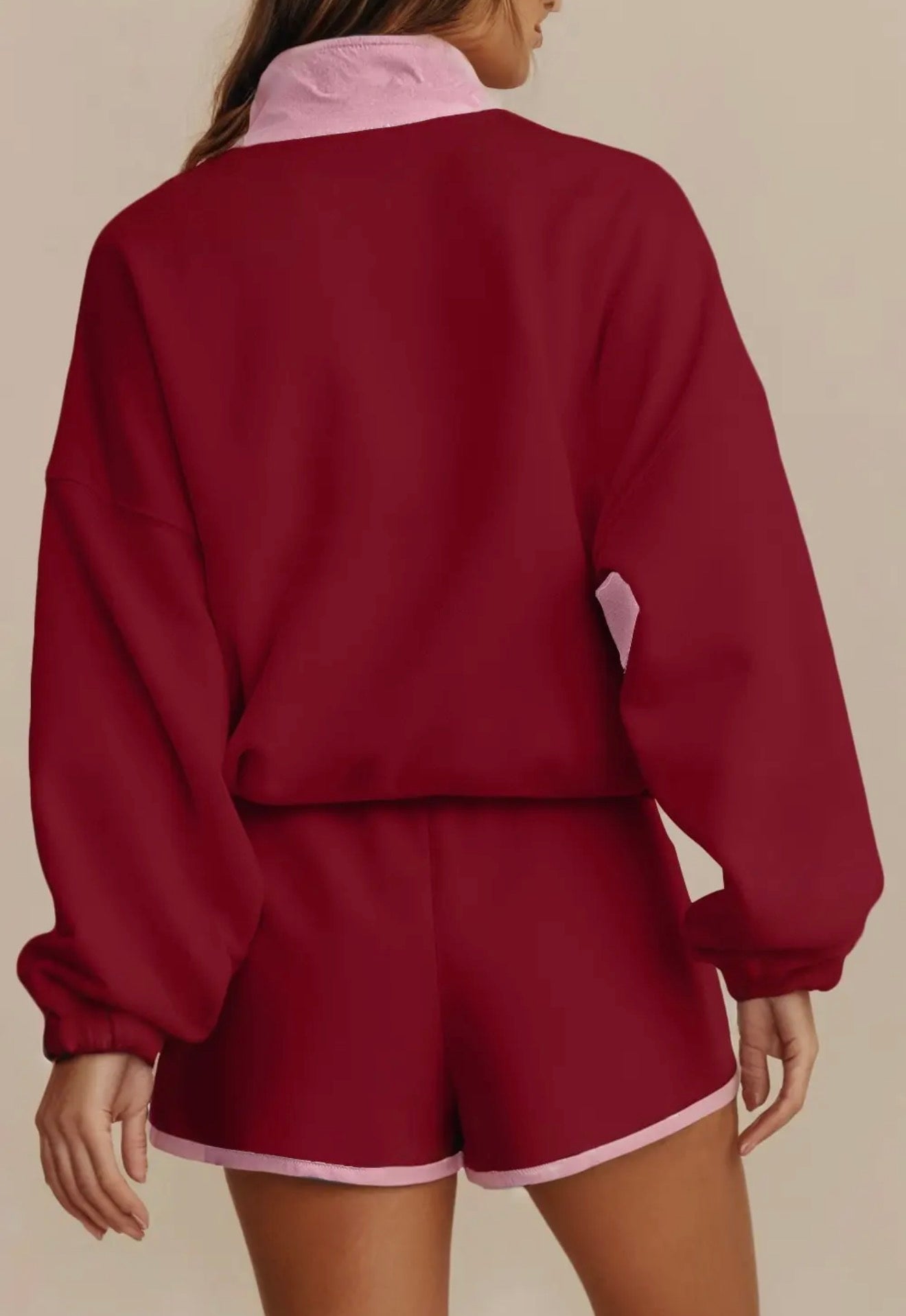 Red The Lover Short + Pullover set