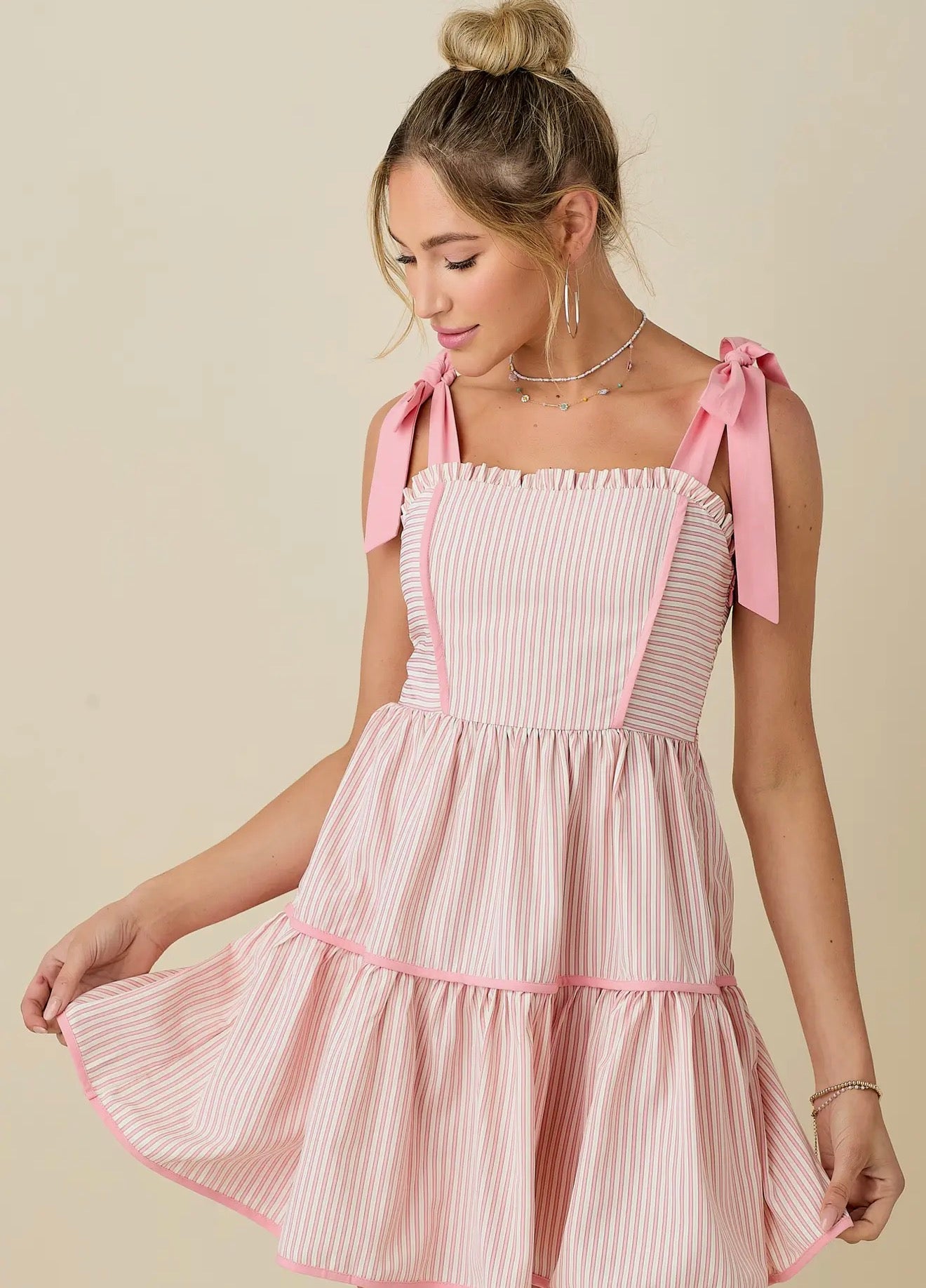 Pink cabana mini dress