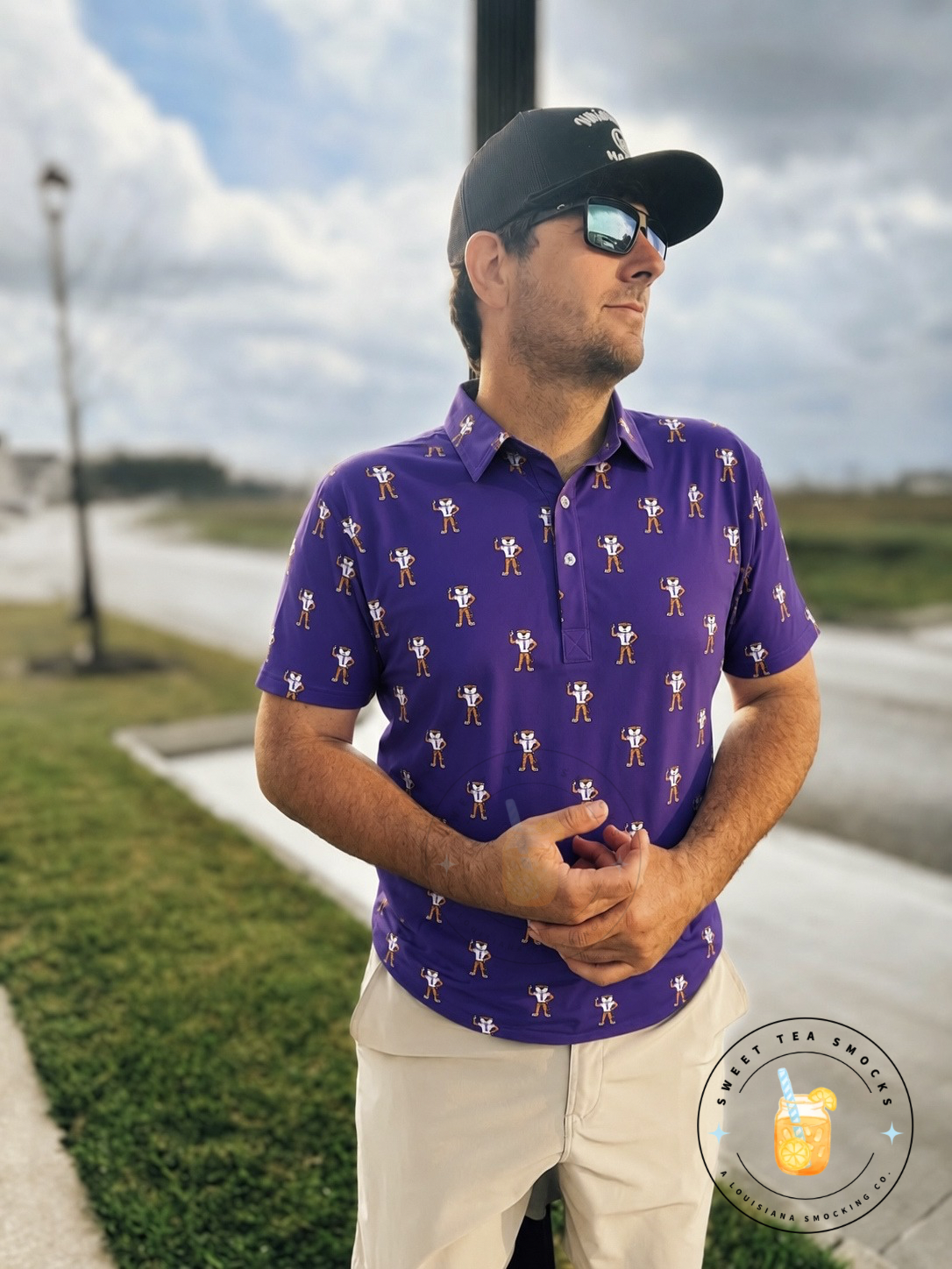 Purple Tiger Bait Adult Polo