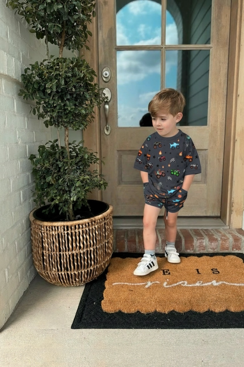 Preorder: Charcoal Monster Jam Bamboo Youth Lounge Set